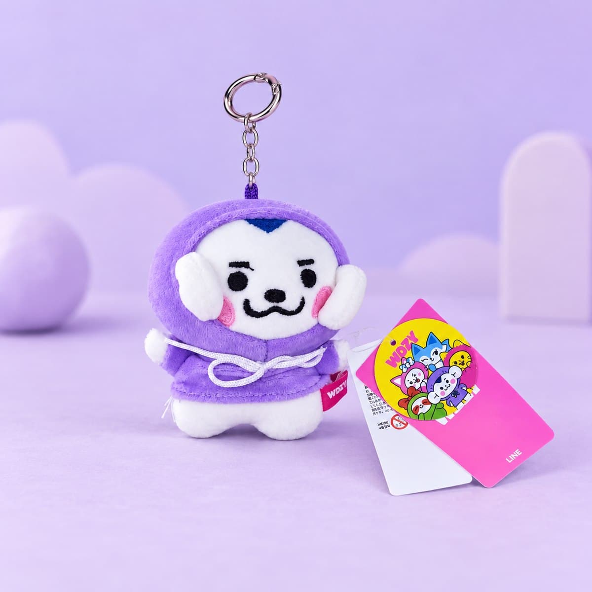 Llavero de peluche con capucha lila - foto 2