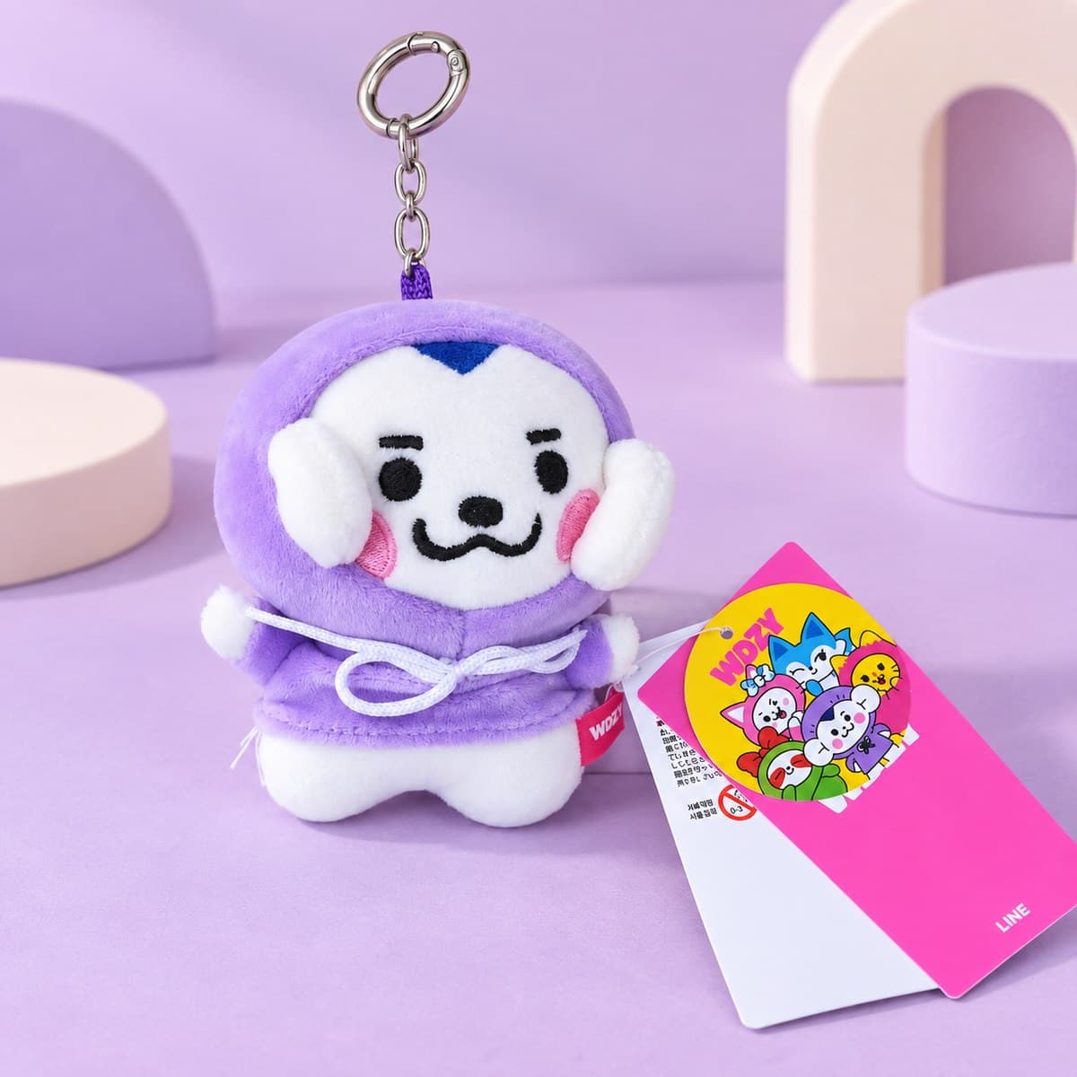 Llavero de peluche con capucha lila - foto 3
