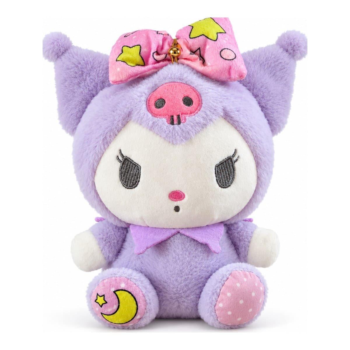 Peluche Kuromi lila con lazo de estrellas en Chile