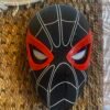 Máscara Spider-Man Negra Roja con Ojos Móviles