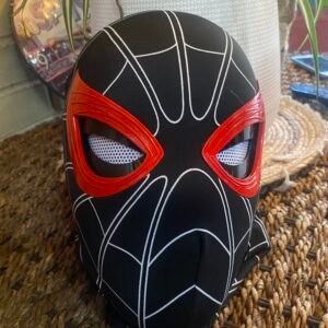 Máscara Spider-Man Negra Roja con Ojos Móviles