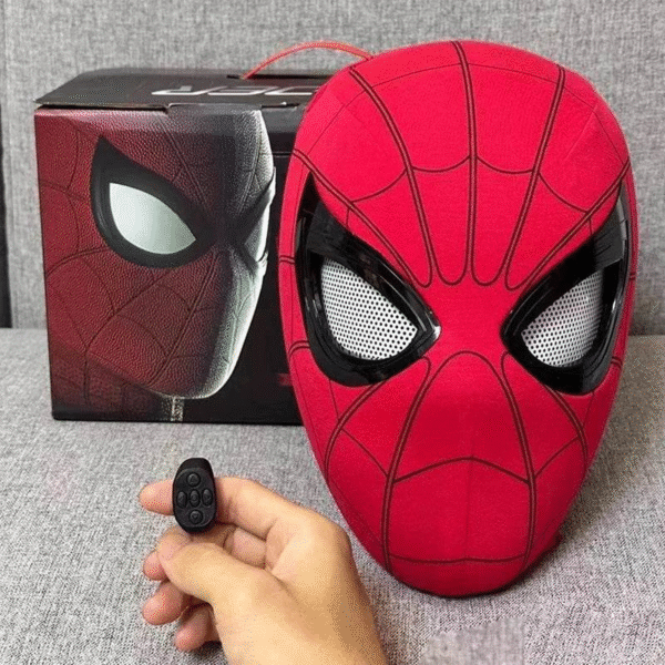 Máscara Spider-Man Roja Electrónica con Ojos Móviles